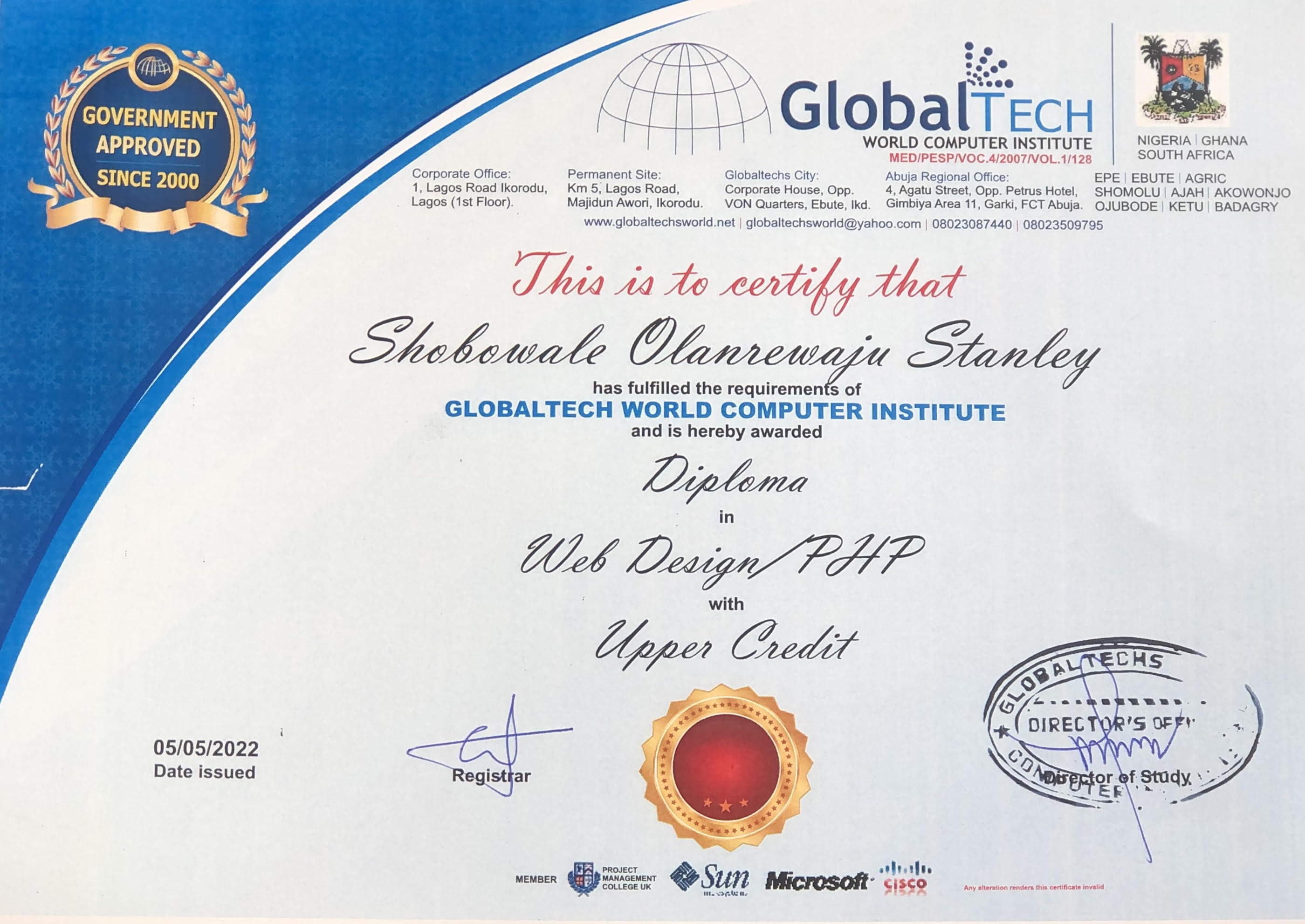 Certificates