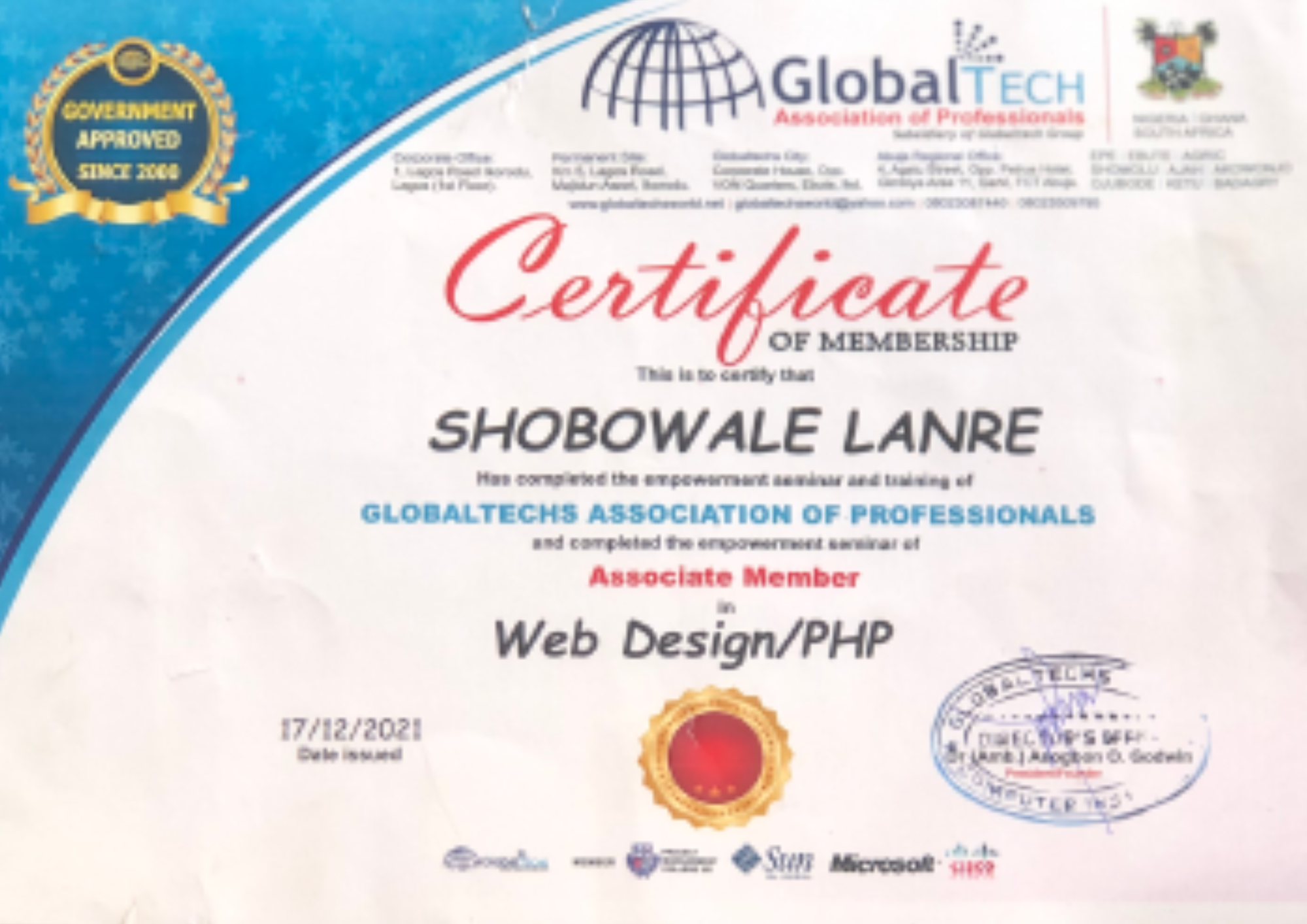 Certificates